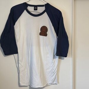Obey Navy and White Raglan Tee